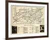 Great Smoky Mountains National Park - Panoramic Map-Lantern Press-Framed Art Print