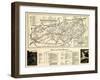 Great Smoky Mountains National Park - Panoramic Map-Lantern Press-Framed Art Print