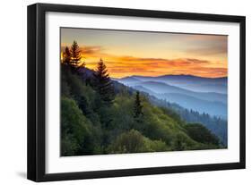 Great Smoky Mountains National Park Scenic Sunrise Landscape at Oconaluftee-daveallenphoto-Framed Photographic Print