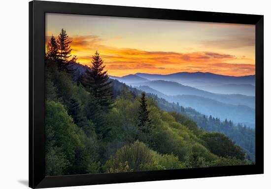 Great Smoky Mountains National Park Scenic Sunrise Landscape at Oconaluftee-daveallenphoto-Framed Photographic Print