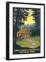 Great Smoky Mountains National Park, Tennessee - Cabin in the Woods-Lantern Press-Framed Art Print