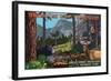 Great Smoky Mountains National Park - Where the Wild Things are - Utopia-Lantern Press-Framed Art Print