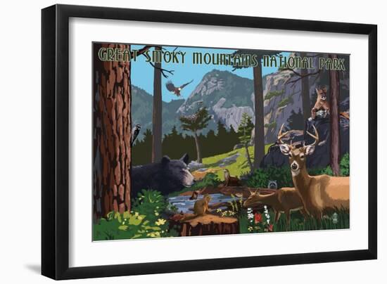 Great Smoky Mountains National Park - Wildlife Utopia-Lantern Press-Framed Art Print