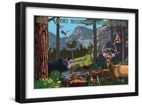 Great Smoky Mountains National Park - Wildlife Utopia-Lantern Press-Framed Art Print