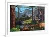 Great Smoky Mountains National Park - Wildlife Utopia-Lantern Press-Framed Premium Giclee Print