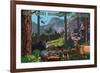 Great Smoky Mountains National Park - Wildlife Utopia-Lantern Press-Framed Premium Giclee Print