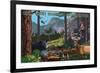 Great Smoky Mountains National Park - Wildlife Utopia-Lantern Press-Framed Premium Giclee Print