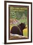 Great Smoky Mountains, North Carolina - Black Bear in Forest-Lantern Press-Framed Art Print