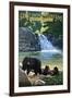 Great Smoky Mountains, North Carolina - Falls-Lantern Press-Framed Art Print