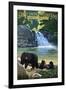 Great Smoky Mountains, North Carolina - Falls-Lantern Press-Framed Art Print