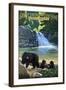 Great Smoky Mountains, North Carolina - Falls-Lantern Press-Framed Art Print