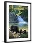 Great Smoky Mountains, North Carolina - Falls-Lantern Press-Framed Art Print