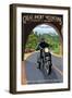 Great Smoky Mountains, North Carolina - Motorcycle and Tunnel-Lantern Press-Framed Art Print