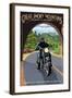 Great Smoky Mountains, North Carolina - Motorcycle and Tunnel-Lantern Press-Framed Art Print