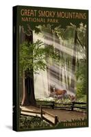 Great Smoky Mountains, Tennessee - Pathway in Trees-Lantern Press-Stretched Canvas