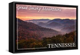 Great Smoky Mountains, Tennessee - Sunset-Lantern Press-Framed Stretched Canvas