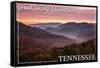 Great Smoky Mountains, Tennessee - Sunset-Lantern Press-Framed Stretched Canvas