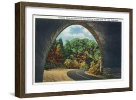 Great Smoky Mts. Nat'l Park, Tn - Autumn Scene from the Newfound Gay Hwy Loop Underpass, c.1940-Lantern Press-Framed Art Print