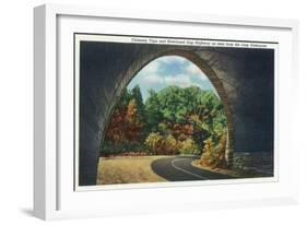 Great Smoky Mts. Nat'l Park, Tn - Autumn Scene from the Newfound Gay Hwy Loop Underpass, c.1940-Lantern Press-Framed Art Print