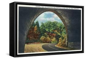 Great Smoky Mts. Nat'l Park, Tn - Autumn Scene from the Newfound Gay Hwy Loop Underpass, c.1940-Lantern Press-Framed Stretched Canvas