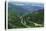 Great Smoky Mts. Nat'l Park, Tn - Chimney Tops View of Newfound Gap Highway, c.1941-Lantern Press-Stretched Canvas