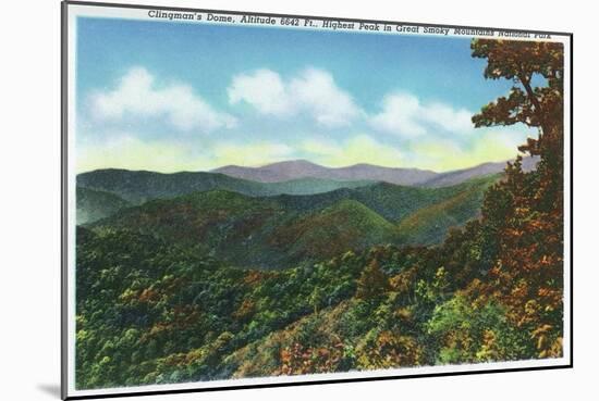 Great Smoky Mts. Nat'l Park, Tn - Clingman's Dome View, c.1940-Lantern Press-Mounted Art Print