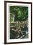 Great Smoky Mts. Nat'l Park, Tn - Hikers Crossing Foot Trail Below Rainbow Falls, c.1937-Lantern Press-Framed Art Print