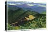 Great Smoky Mts. Nat'l Park, Tn - Jumpoff View of the Sawteeth, Mt. Guyot and Chapman, c.1941-Lantern Press-Stretched Canvas