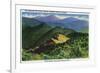 Great Smoky Mts. Nat'l Park, Tn - Jumpoff View of the Sawteeth, Mt. Guyot and Chapman, c.1941-Lantern Press-Framed Premium Giclee Print