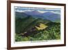 Great Smoky Mts. Nat'l Park, Tn - Jumpoff View of the Sawteeth, Mt. Guyot and Chapman, c.1941-Lantern Press-Framed Premium Giclee Print