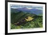 Great Smoky Mts. Nat'l Park, Tn - Jumpoff View of the Sawteeth, Mt. Guyot and Chapman, c.1941-Lantern Press-Framed Premium Giclee Print