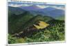 Great Smoky Mts. Nat'l Park, Tn - Jumpoff View of the Sawteeth, Mt. Guyot and Chapman, c.1941-Lantern Press-Mounted Premium Giclee Print