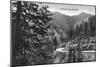 Great Smoky Mts. Nat'l Park, Tn - Newfound Gap Highway Scene (B/W), c.1940-Lantern Press-Mounted Art Print