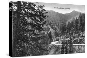 Great Smoky Mts. Nat'l Park, Tn - Newfound Gap Highway Scene (B/W), c.1940-Lantern Press-Stretched Canvas
