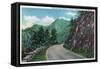 Great Smoky Mts. Nat'l Park, Tn - Newfound Gap Highway Showing Chimney Tops in Distance, c.1946-Lantern Press-Framed Stretched Canvas