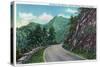 Great Smoky Mts. Nat'l Park, Tn - Newfound Gap Highway Showing Chimney Tops in Distance, c.1946-Lantern Press-Stretched Canvas