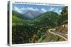 Great Smoky Mts. Nat'l Park, Tn - Newfound Gap Highway View of Bullhead Mountain, c.1941-Lantern Press-Stretched Canvas