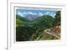 Great Smoky Mts. Nat'l Park, Tn - Newfound Gap Highway View of Bullhead Mountain, c.1941-Lantern Press-Framed Premium Giclee Print