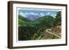 Great Smoky Mts. Nat'l Park, Tn - Newfound Gap Highway View of Bullhead Mountain, c.1941-Lantern Press-Framed Art Print