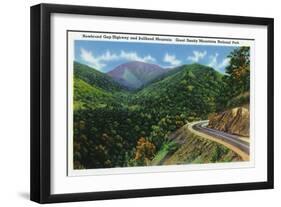 Great Smoky Mts. Nat'l Park, Tn - Newfound Gap Highway View of Bullhead Mountain, c.1941-Lantern Press-Framed Art Print