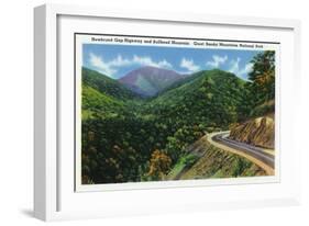 Great Smoky Mts. Nat'l Park, Tn - Newfound Gap Highway View of Bullhead Mountain, c.1941-Lantern Press-Framed Art Print