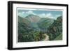 Great Smoky Mts. Nat'l Park, Tn - Newfound Gap Highway View of Bullhead on Mt. Le Conte, c.1946-Lantern Press-Framed Art Print