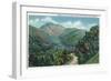 Great Smoky Mts. Nat'l Park, Tn - Newfound Gap Highway View of Bullhead on Mt. Le Conte, c.1946-Lantern Press-Framed Art Print