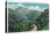 Great Smoky Mts. Nat'l Park, Tn - Newfound Gap Highway View of Bullhead on Mt. Le Conte, c.1946-Lantern Press-Stretched Canvas
