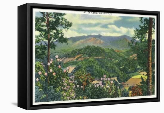 Great Smoky Mts. Nat'l Park, Tn - Panoramic View of Mt. Le Conte, c.1940-Lantern Press-Framed Stretched Canvas