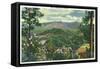 Great Smoky Mts. Nat'l Park, Tn - Panoramic View of Mt. Le Conte, c.1940-Lantern Press-Framed Stretched Canvas