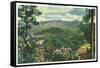 Great Smoky Mts. Nat'l Park, Tn - Panoramic View of Mt. Le Conte, c.1940-Lantern Press-Framed Stretched Canvas