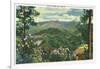Great Smoky Mts. Nat'l Park, Tn - Panoramic View of Mt. Le Conte, c.1940-Lantern Press-Framed Art Print