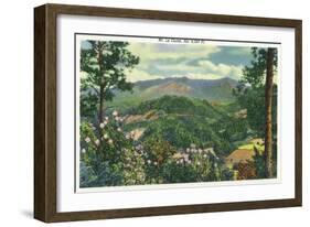 Great Smoky Mts. Nat'l Park, Tn - Panoramic View of Mt. Le Conte, c.1940-Lantern Press-Framed Art Print