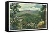 Great Smoky Mts. Nat'l Park, Tn - Panoramic View of Mt. Le Conte, c.1940-Lantern Press-Framed Stretched Canvas